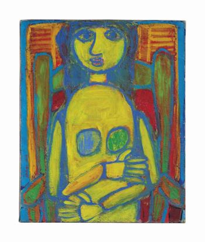 Femme assise aux persiennes (seated woman with shutters) by Jean Dubuffet