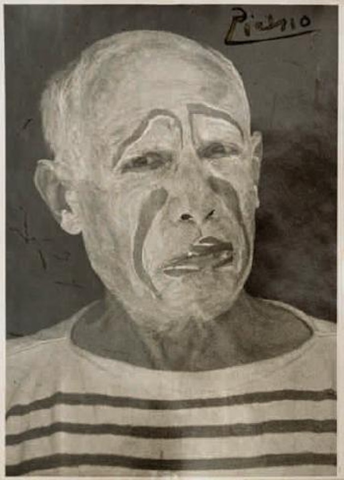 Picasso als Clown – Foto by Pablo Picasso