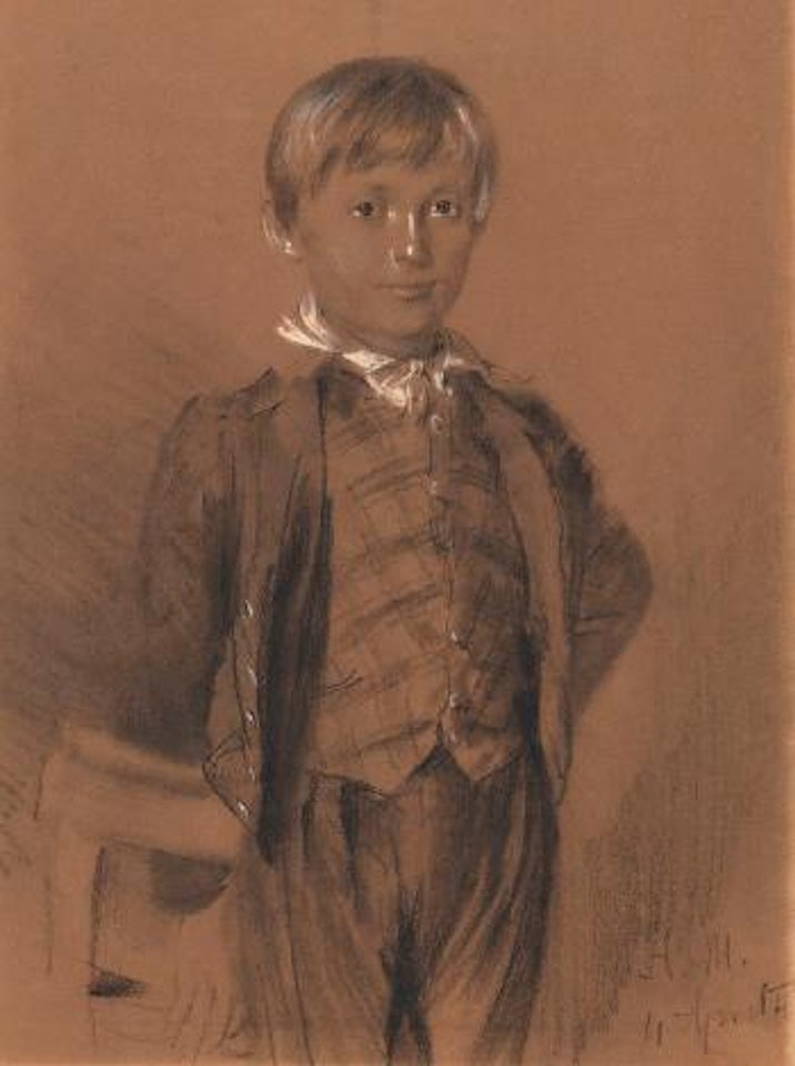Porträt eines Jungen by Adolph Menzel