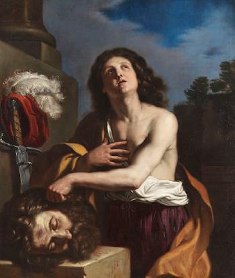 David mit dem Haupt des Goliath by Guercino