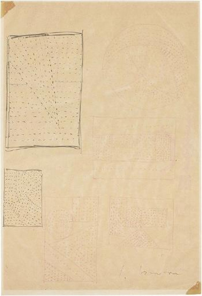 Studi per 'Concetto Spaziale', recto e verso by Lucio Fontana