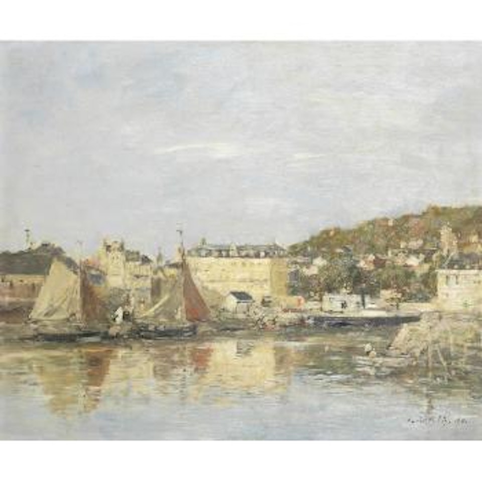 Trouville, le port by Eugène Boudin