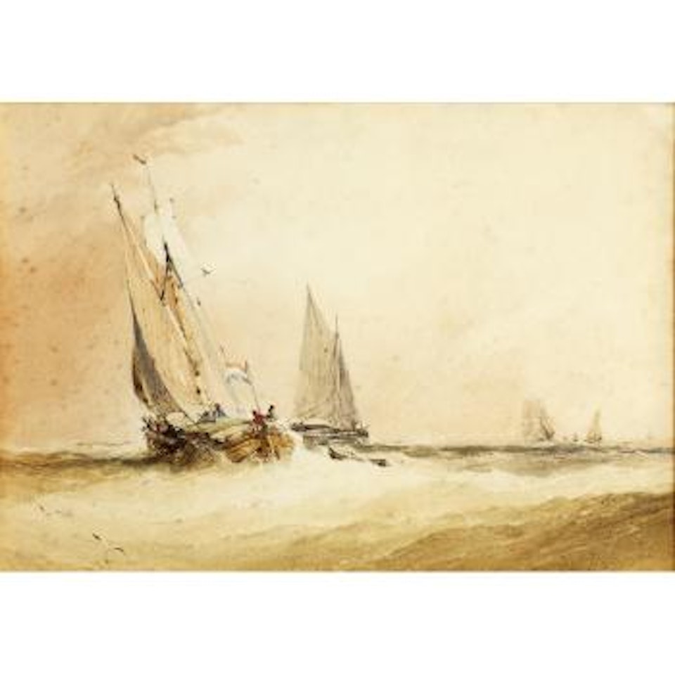 Fishing Vessels at sea by William Callow
