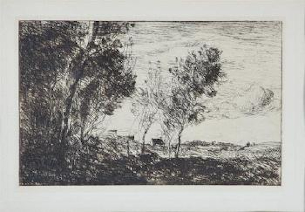 In the dunes: Souvenir of the woods in the Hague by Jean Baptiste Camille Corot