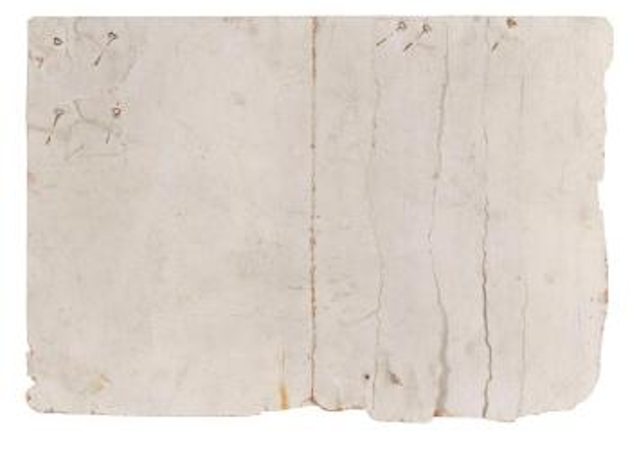 Ohne Titel (Verweißtes Blatt mit Stecknadeln) by Herbert Zangs