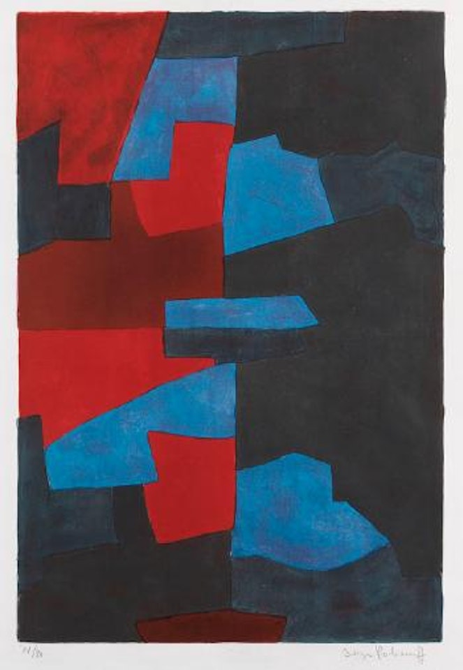 Composition rouge, bleue et noire by Serge Poliakoff