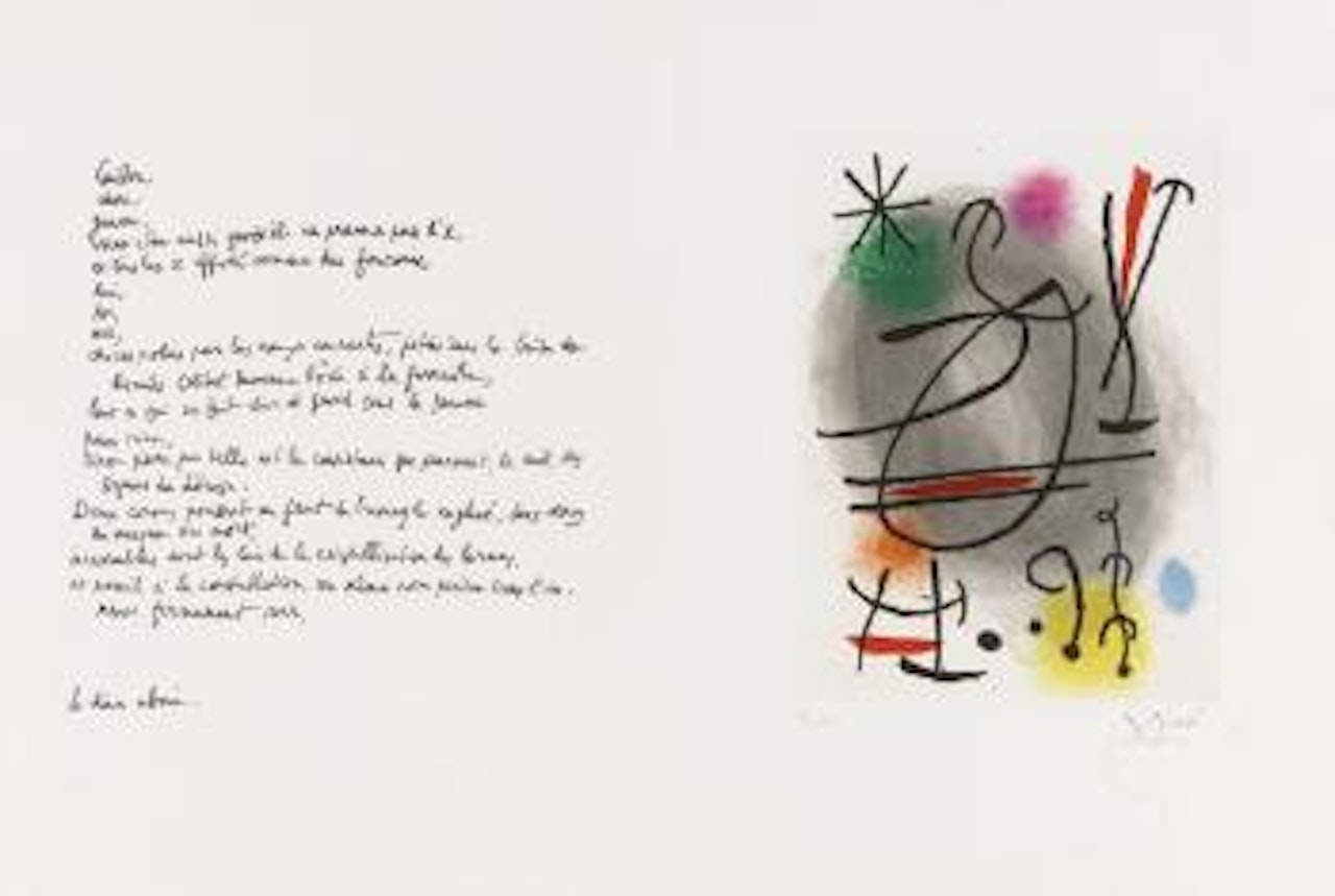 Joan Miró  Sans le soleil, malgré les autres astres, il ferait nuit,  Héraclite d'Éphèse (Without the Sun, Despite the Other Stars, it Would be  Night, by Heraclitus of Ephesus): one plate (