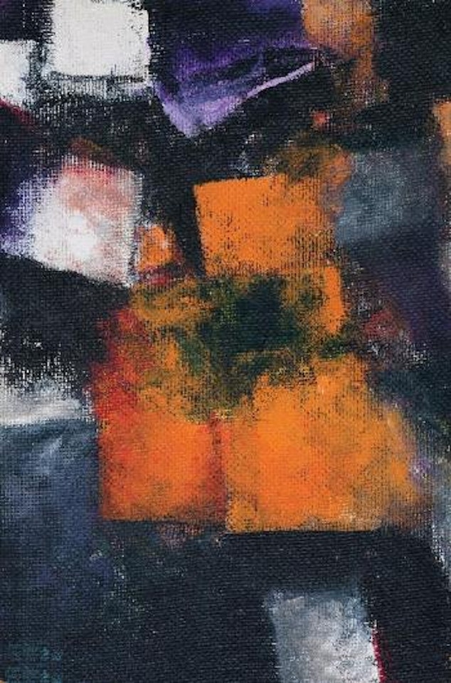 Composition in orange and black by Avigdor Arikha