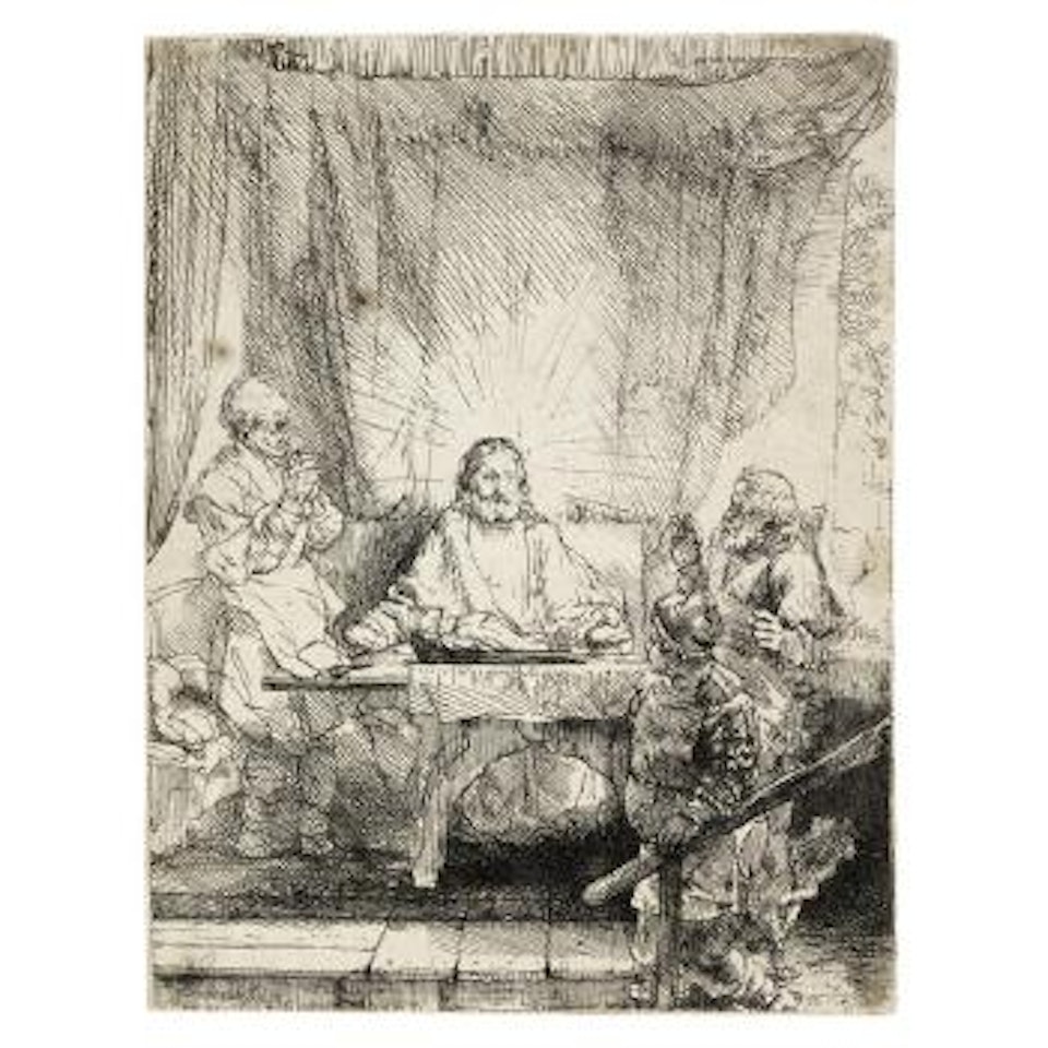 Christ at Emmaus: The Larger Plate (Bartsch 87; New Hollstein 283) by Attributed to Rembrandt Harmensz van Rijn