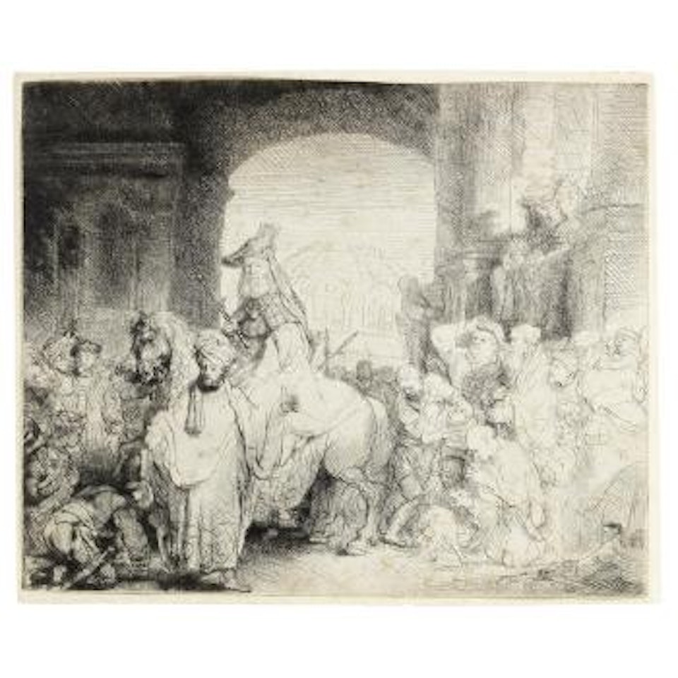 The Triumph of Mordecai (Bartsch 40; New Hollstein 185) by Attributed to Rembrandt Harmensz van Rijn