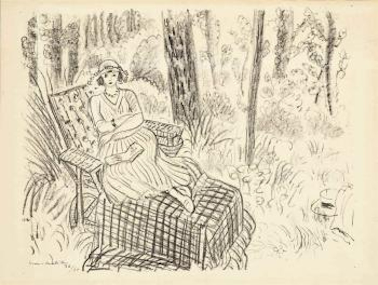 Jeune Fille à la Chaise-longue dans un Sous-bois by Henri Matisse