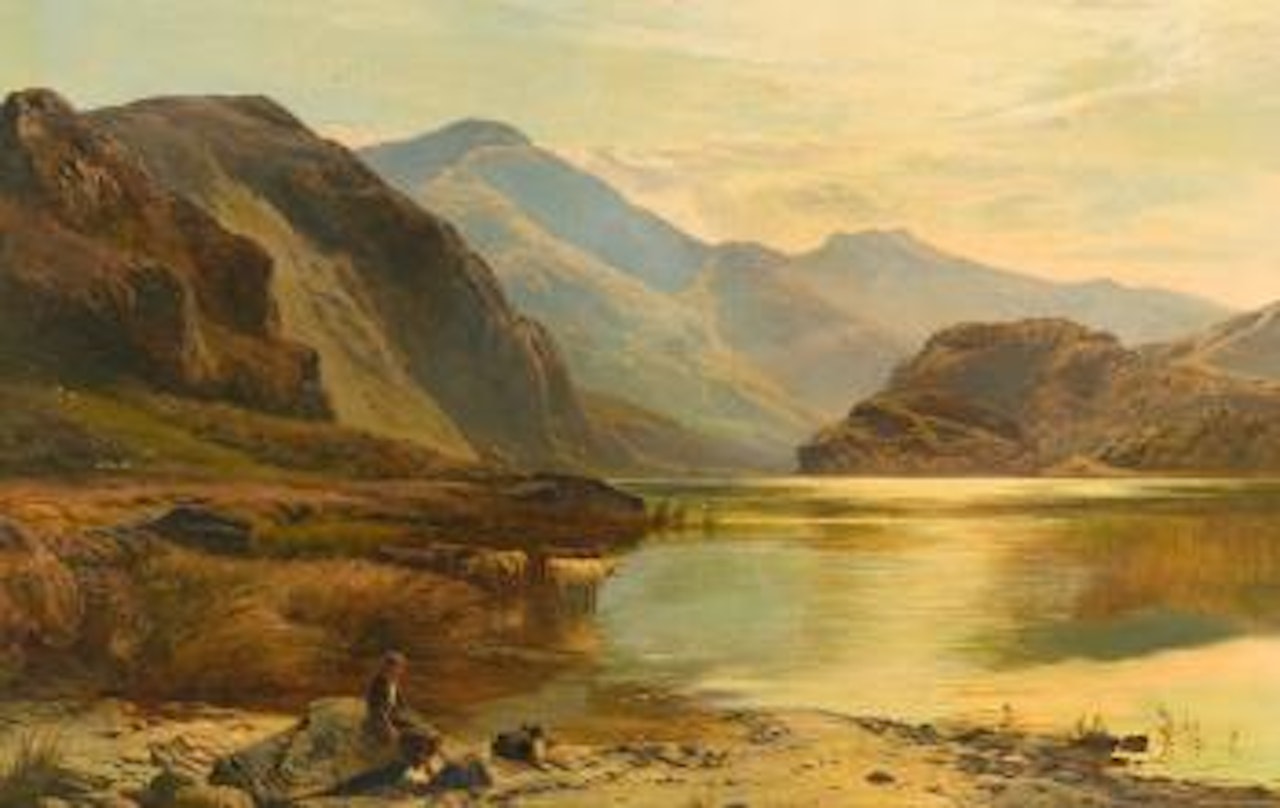 Resting By The Lake In An Evening Glow by Sidney Richard Percy