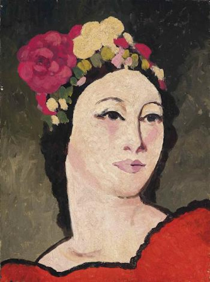 Woman with flowers in her hair by John Duncan Fergusson