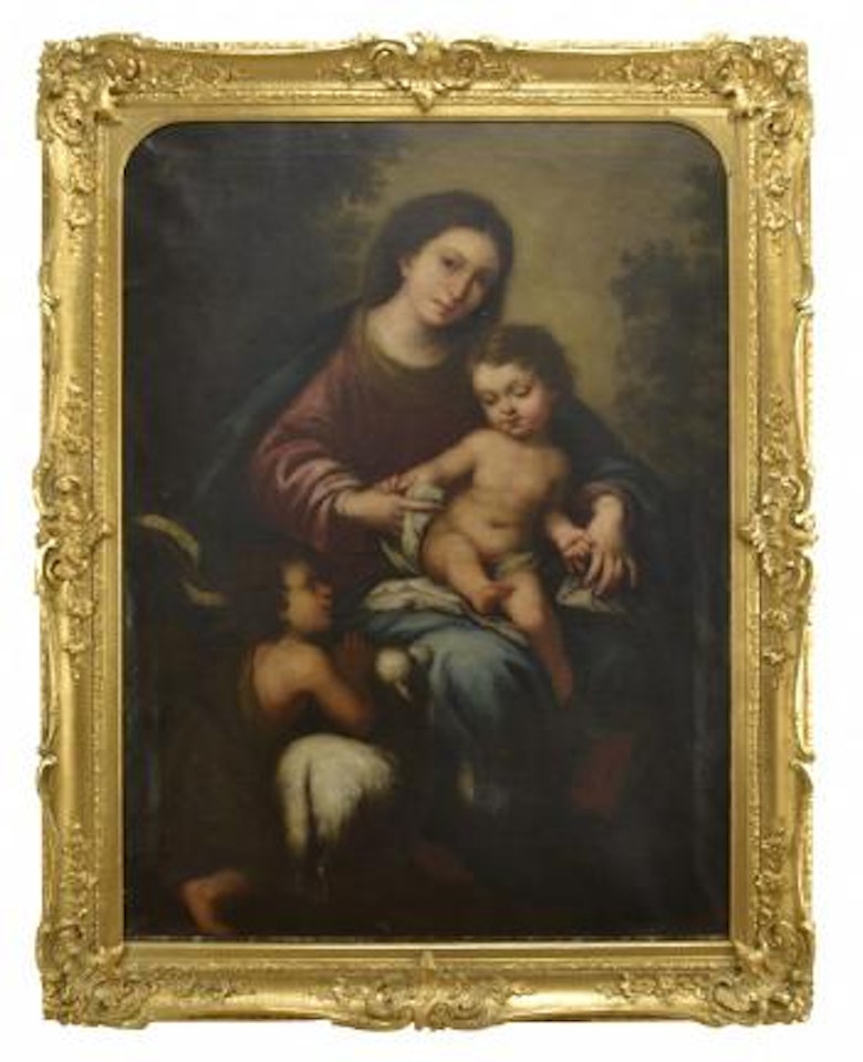 Madonnan med jesusbarnet och Johannes by Bartolomé Esteban Murillo