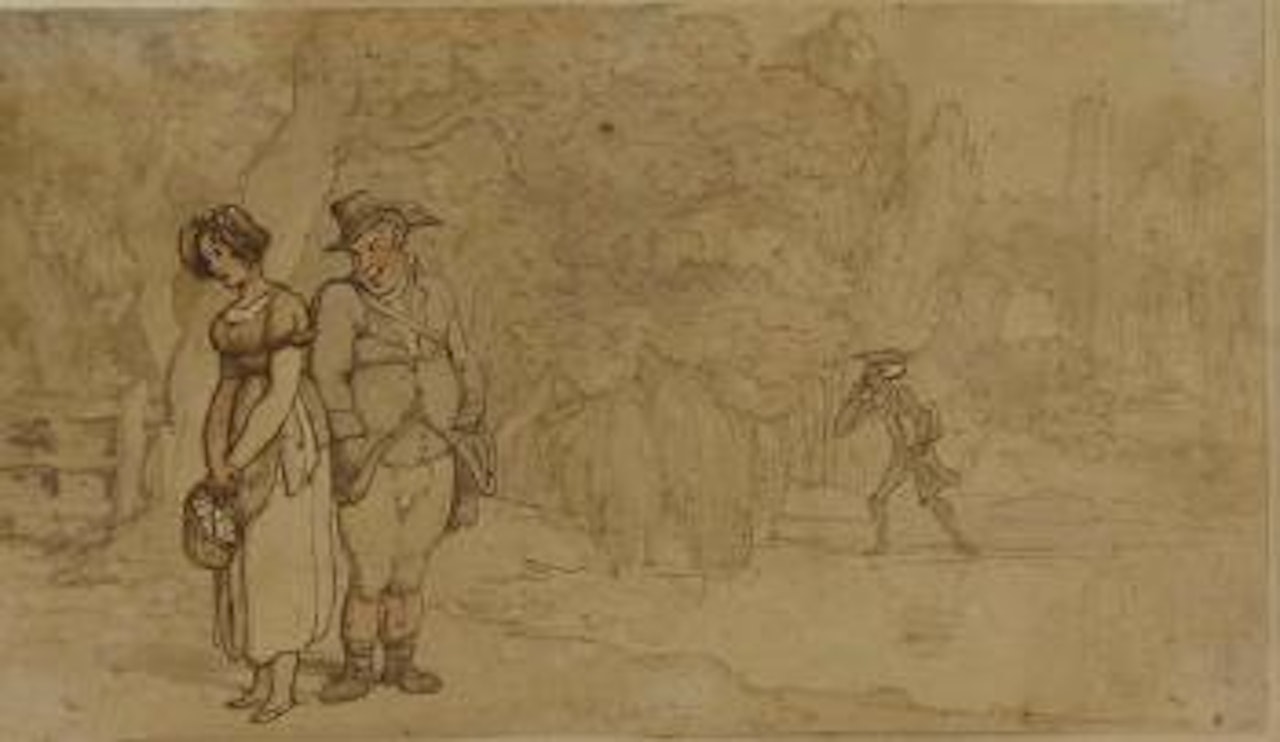 Doctor Syntax making a discovery by Thomas Rowlandson