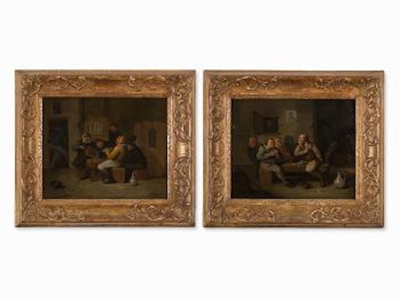Two Tavern Scenes by Egbert van Heemskerk III