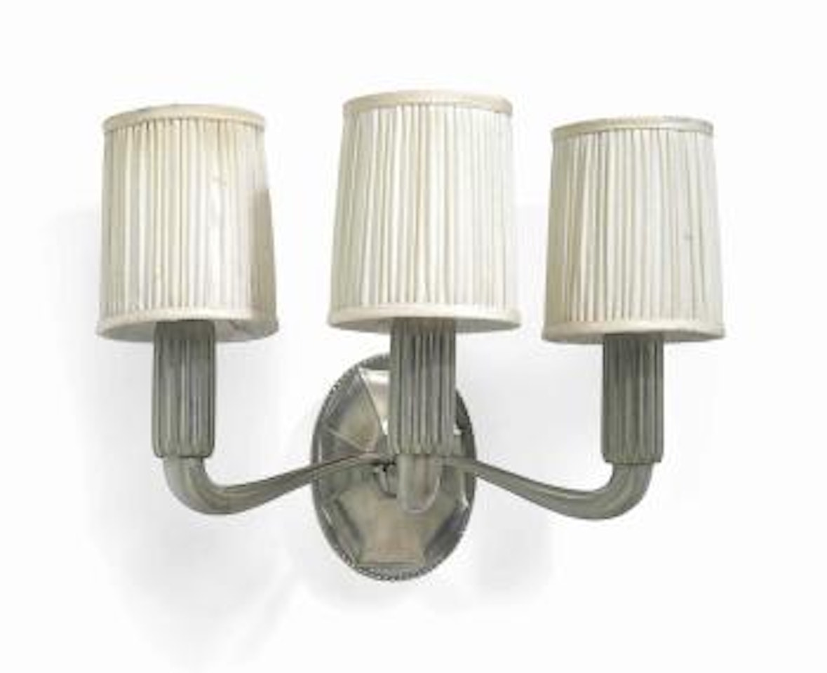 A three-arm 'Lotus' Sconce, circa 1925 by Emile-Jacques Ruhlmann