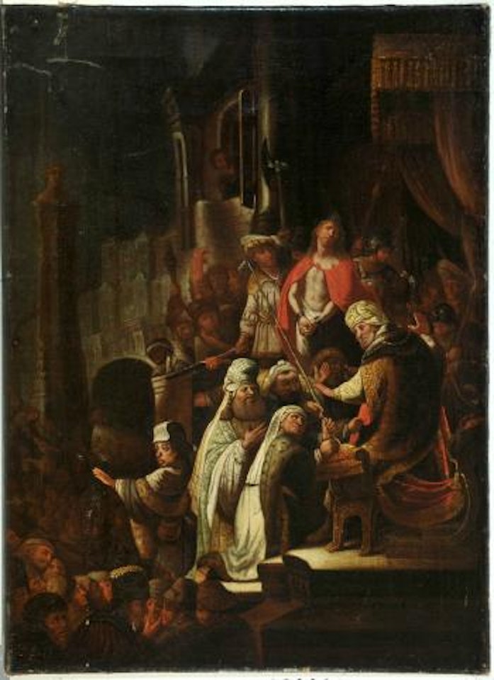 Christus vor Pilatus by Attributed to Rembrandt Harmensz van Rijn