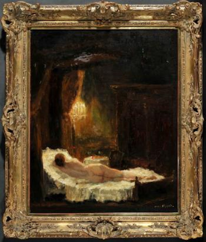 Liegender weiblicher Rückenakt by Otto Pippel