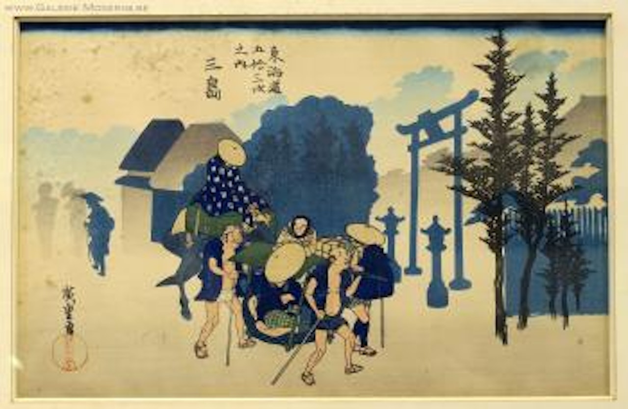 Brouillard le matin à Mishima by Utagawa Hiroshige