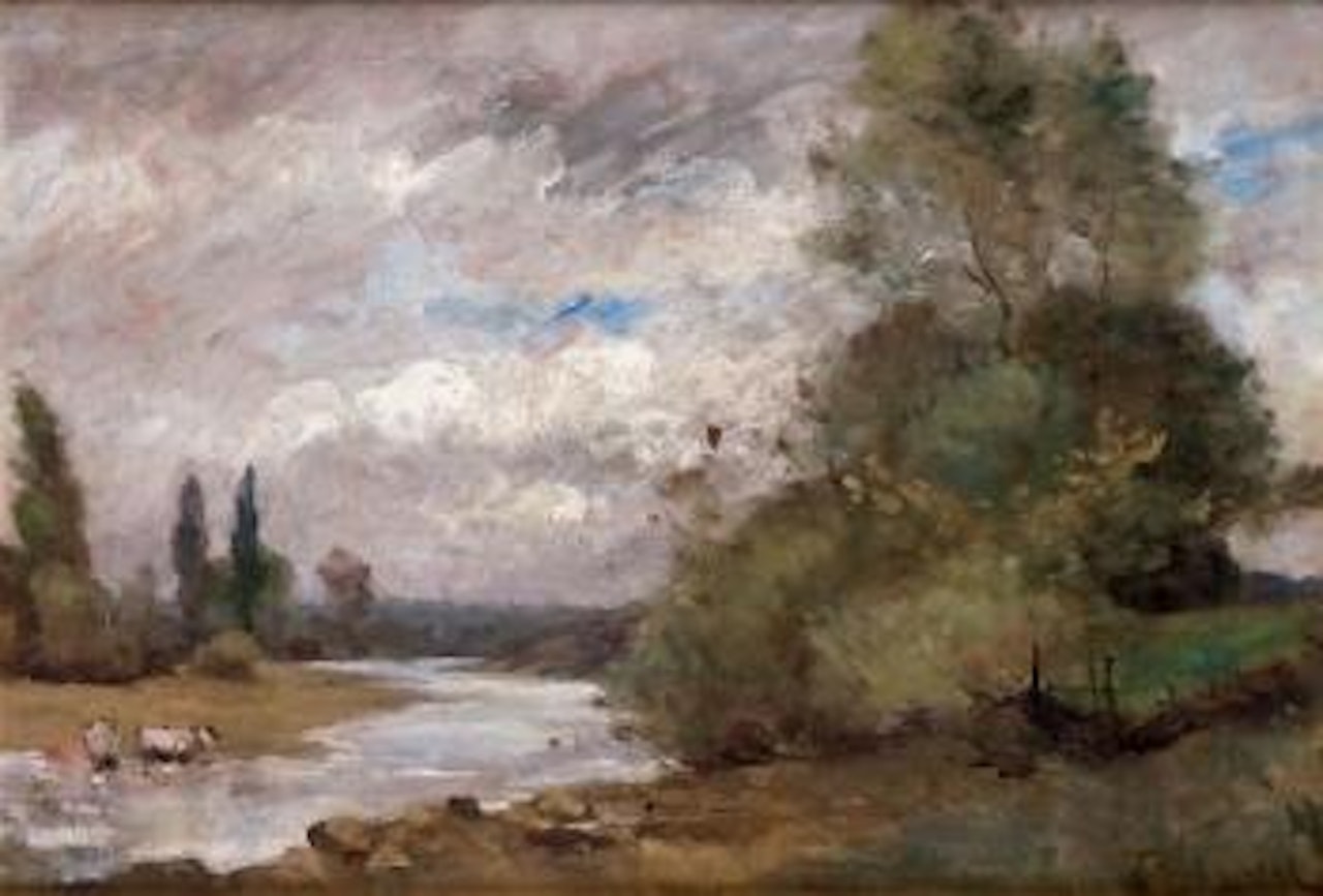 Vaches en Bord de Rivière by Paul Désiré Trouillebert