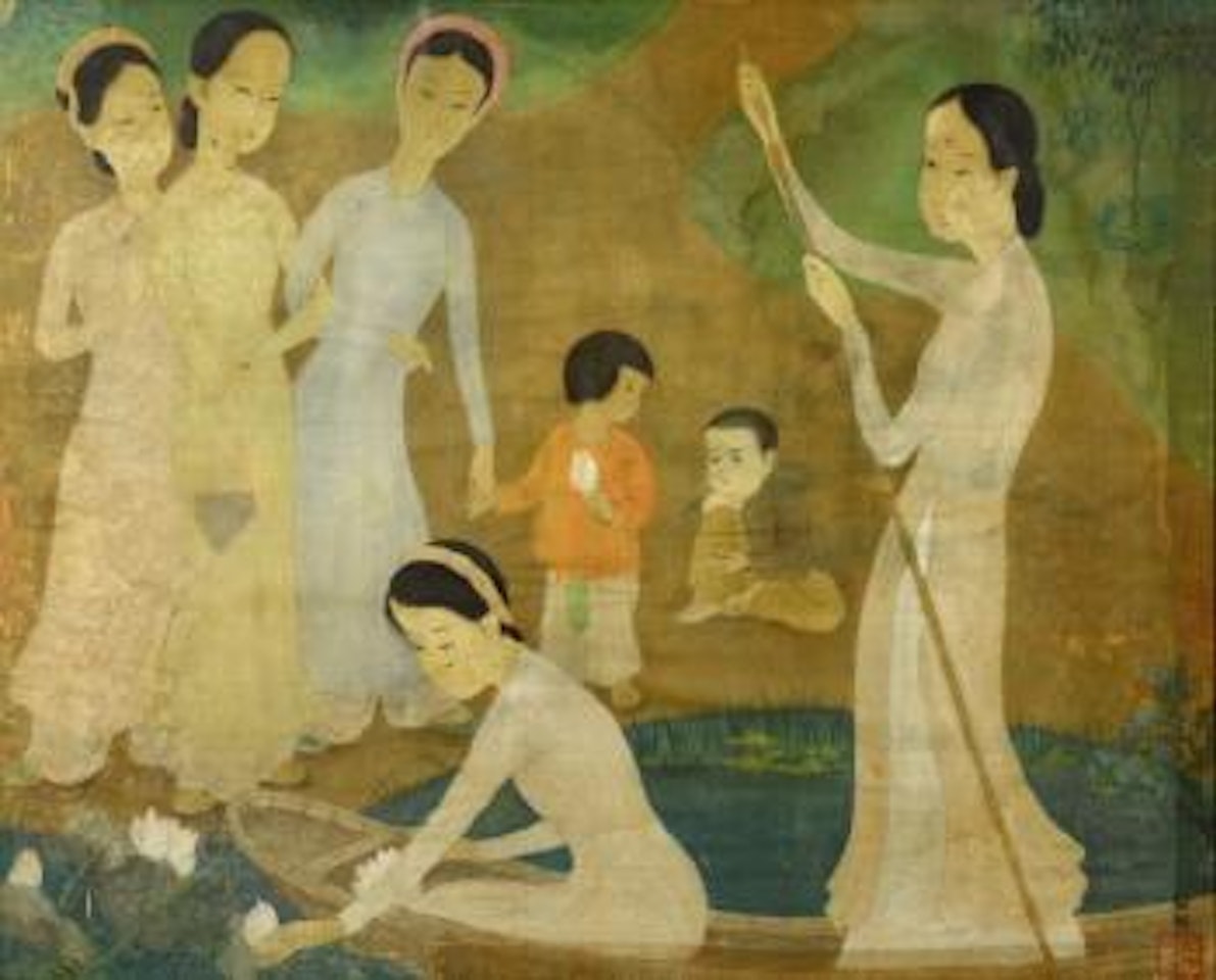 La cueillette des nymphéas sur la rivière by Mai Trung Thu