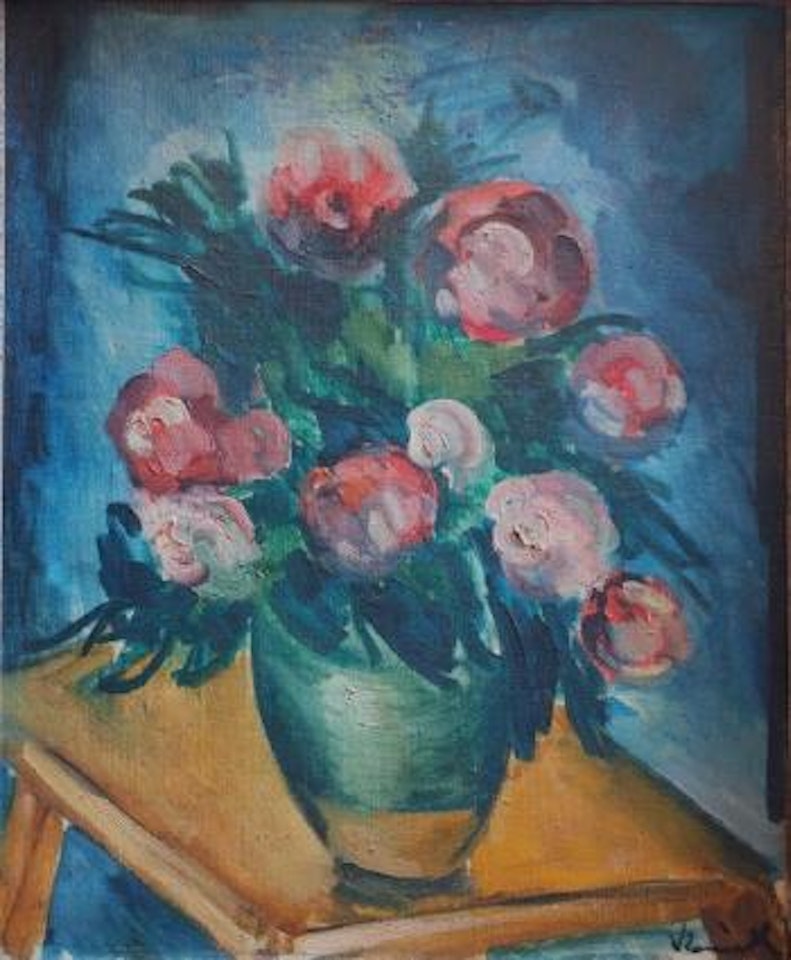 Bouquet de fleurs dans un vase vert by Maurice de Vlaminck