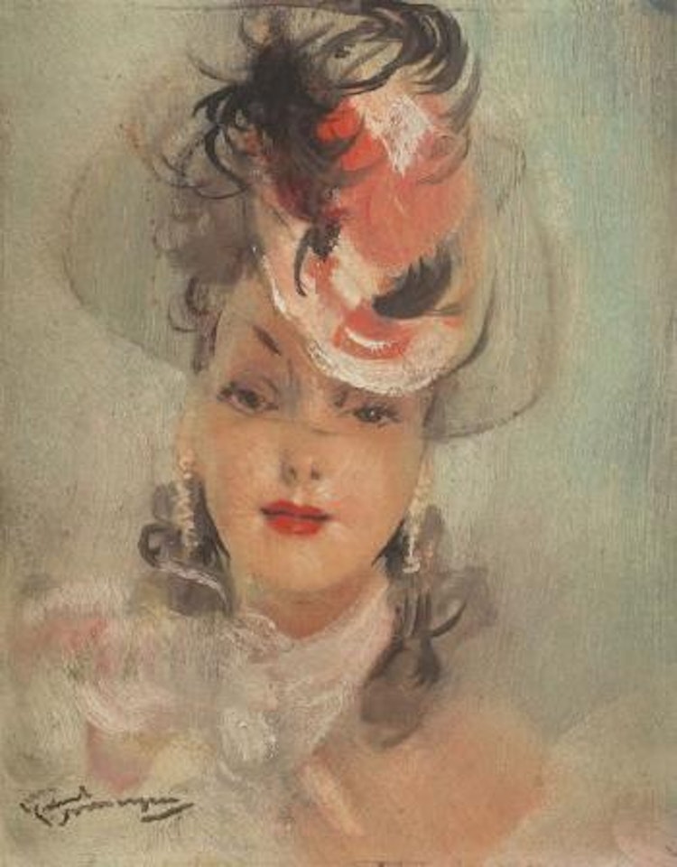 Elégante au chapeau by Jean Gabriel Domergue