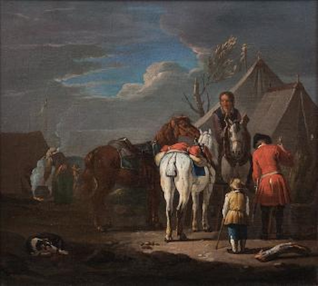 Cavalieri in sosta by Pieter van Bloemen