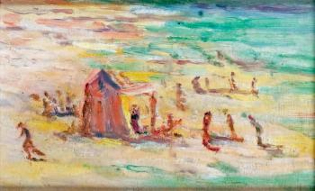 Plage Animée à Paramé by Maximilien Luce