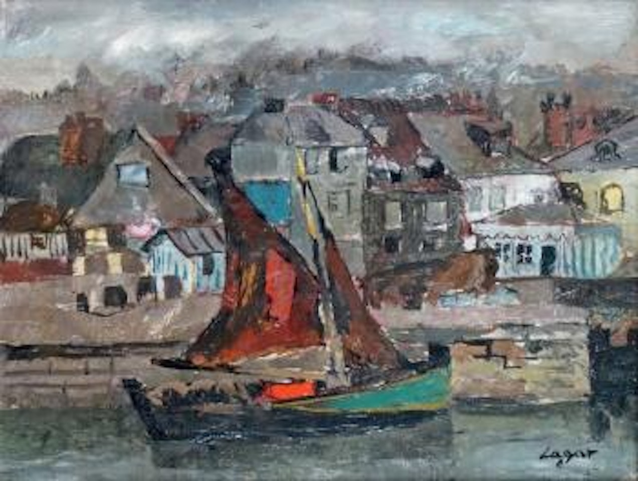 Chalutier dans Le Port de Honfleur by Celso Lagar