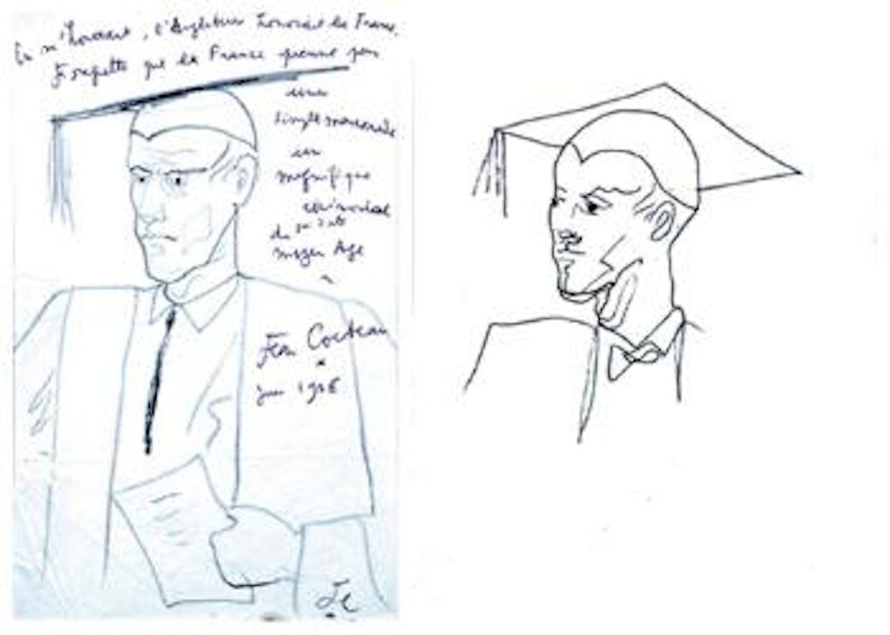 Autoportrait en Dr. Honoris Causa by Jean Cocteau