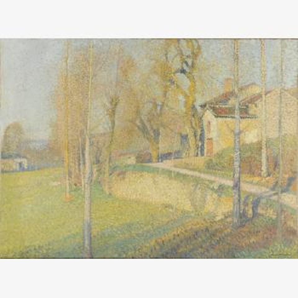 Maison aux arbres, effet de soleil by Henri Jean Guillaume Martin