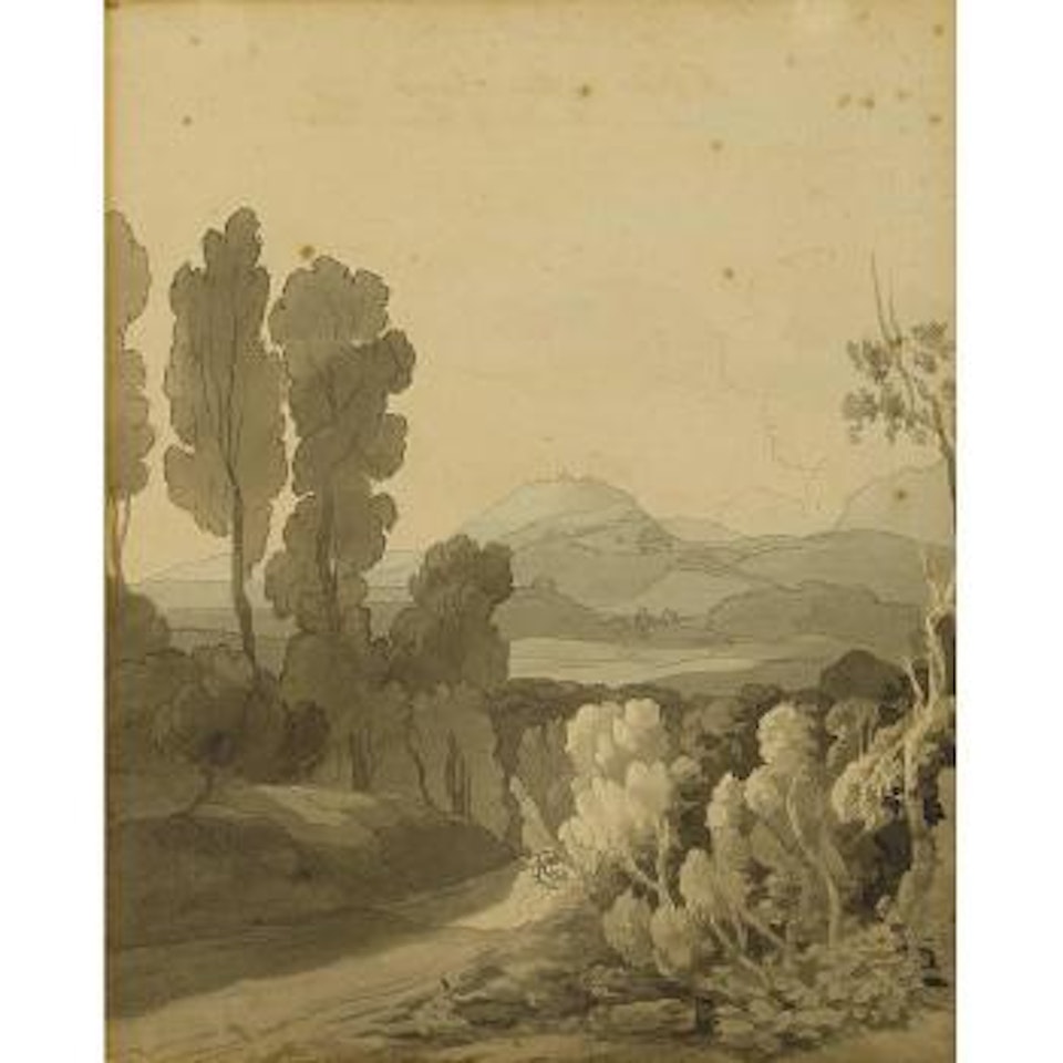 A view on the road, possibly near Llangollen, Wales by Francis Towne