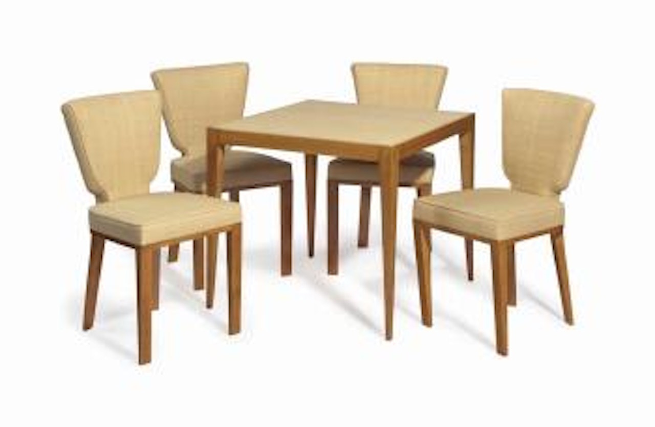 Set of four chairs and games table by Jean Royere