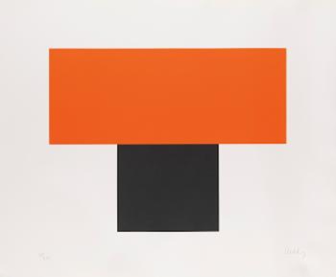 Red-orange over black (Axsom 71) by Ellsworth Kelly