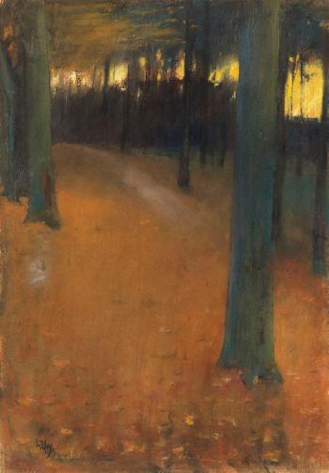 Waldlandschaft im Abendlicht by Lesser Ury