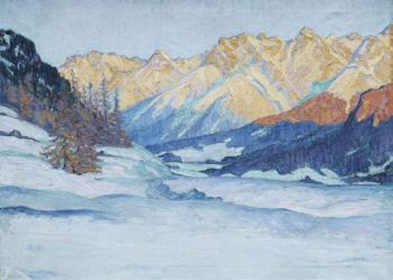 Winterlandschaft in Tarasp by Ernst Geiger