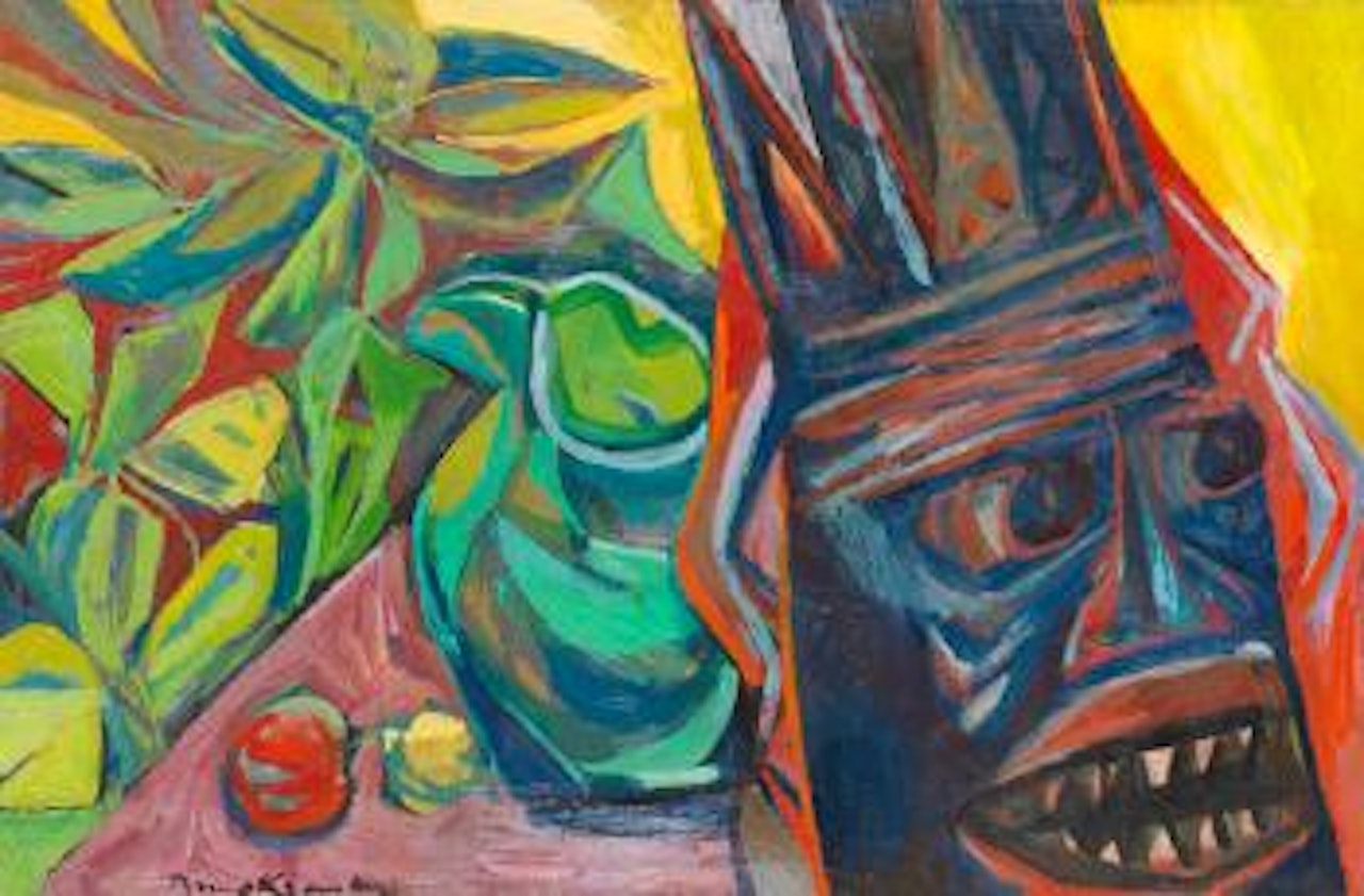 Stillleben mit Südseemaske by Bruno Krauskopf