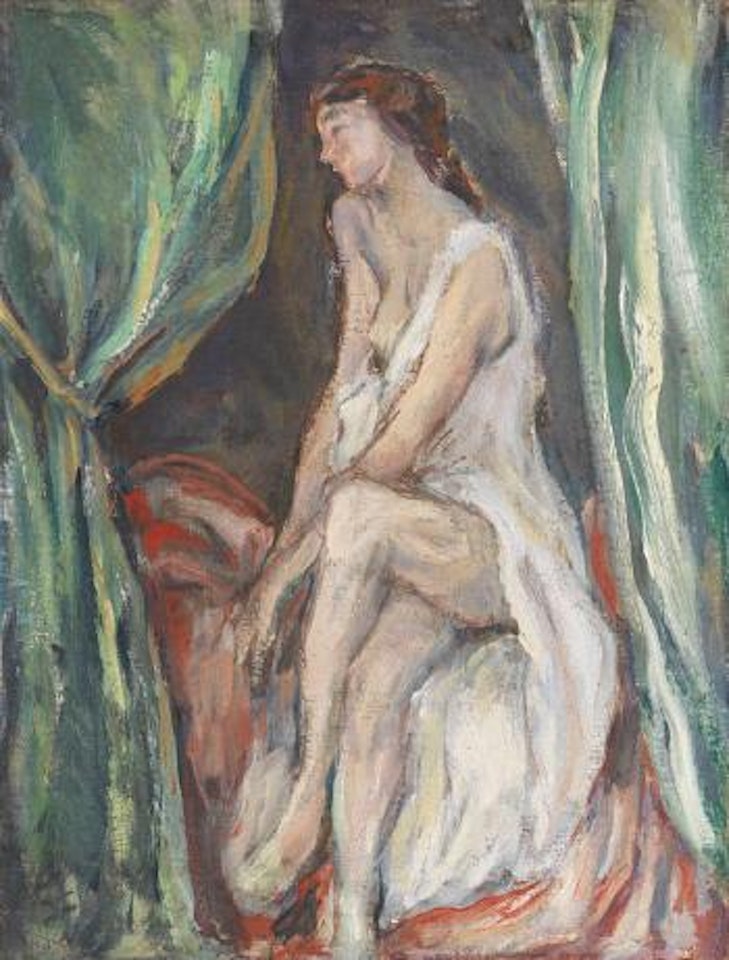 Sitzende im Gemach (Linksprofil) by Karl Hofer