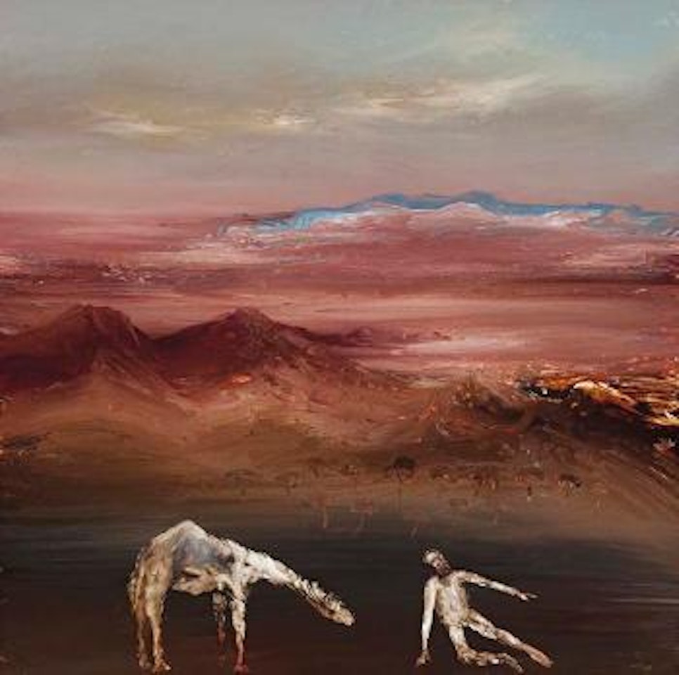 Landscape - Man and Camel by Sidney Nolan