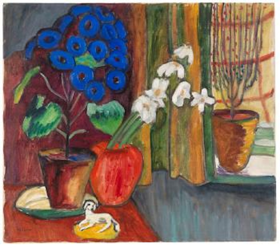 Blaue Blume (Narzissen mit Zinerarie) by Gabriele Münter