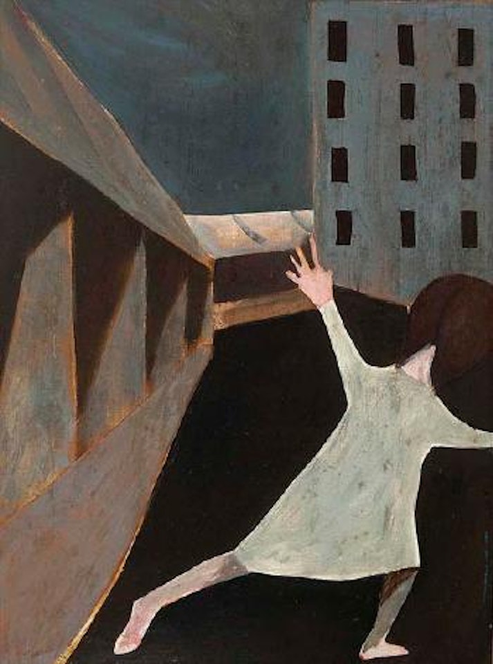 Schoolgirl in An Urban Landscape by Charles Blackman