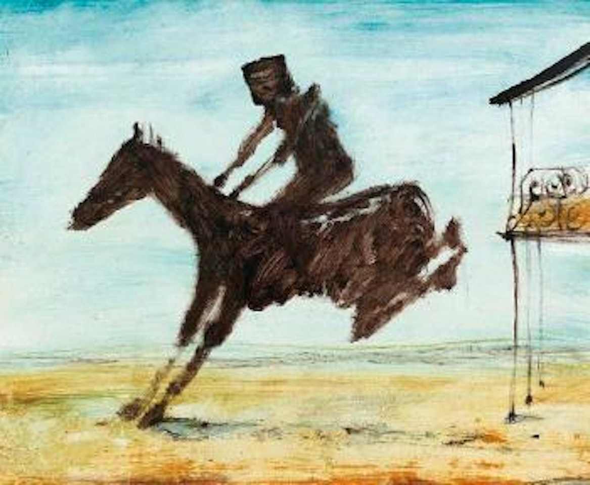 Untitled (Kelly on Bucking Horse) by Sidney Nolan