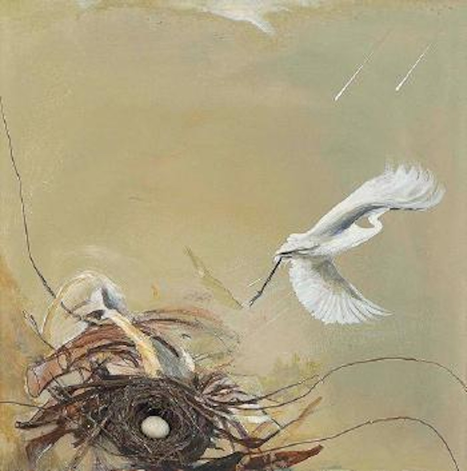 Untitled (Heron, Rain and Wind) by Brett Whiteley