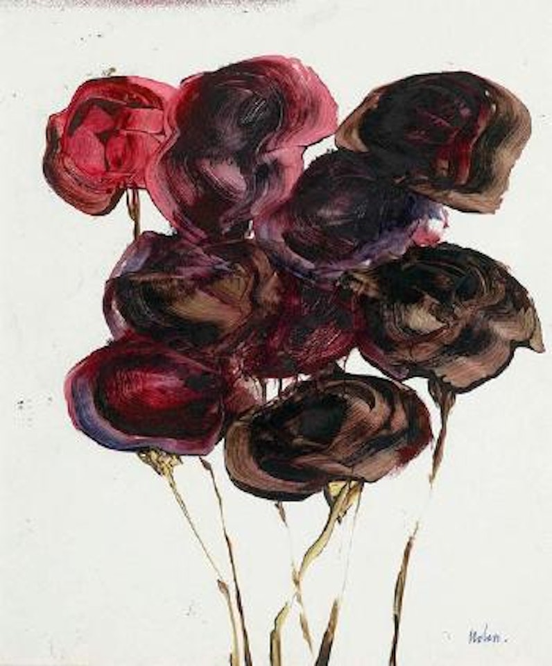 Red, Purple and Brown Flower Bouquet by Sidney Nolan
