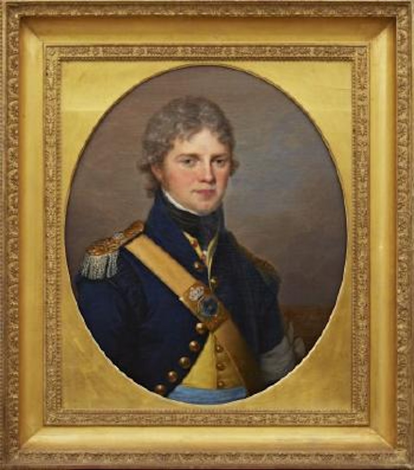 Porträtt av översten greve Carl Claes Piper (1770‑1850) iklädd livdrabantkårens uniform by Angelica Kauffmann