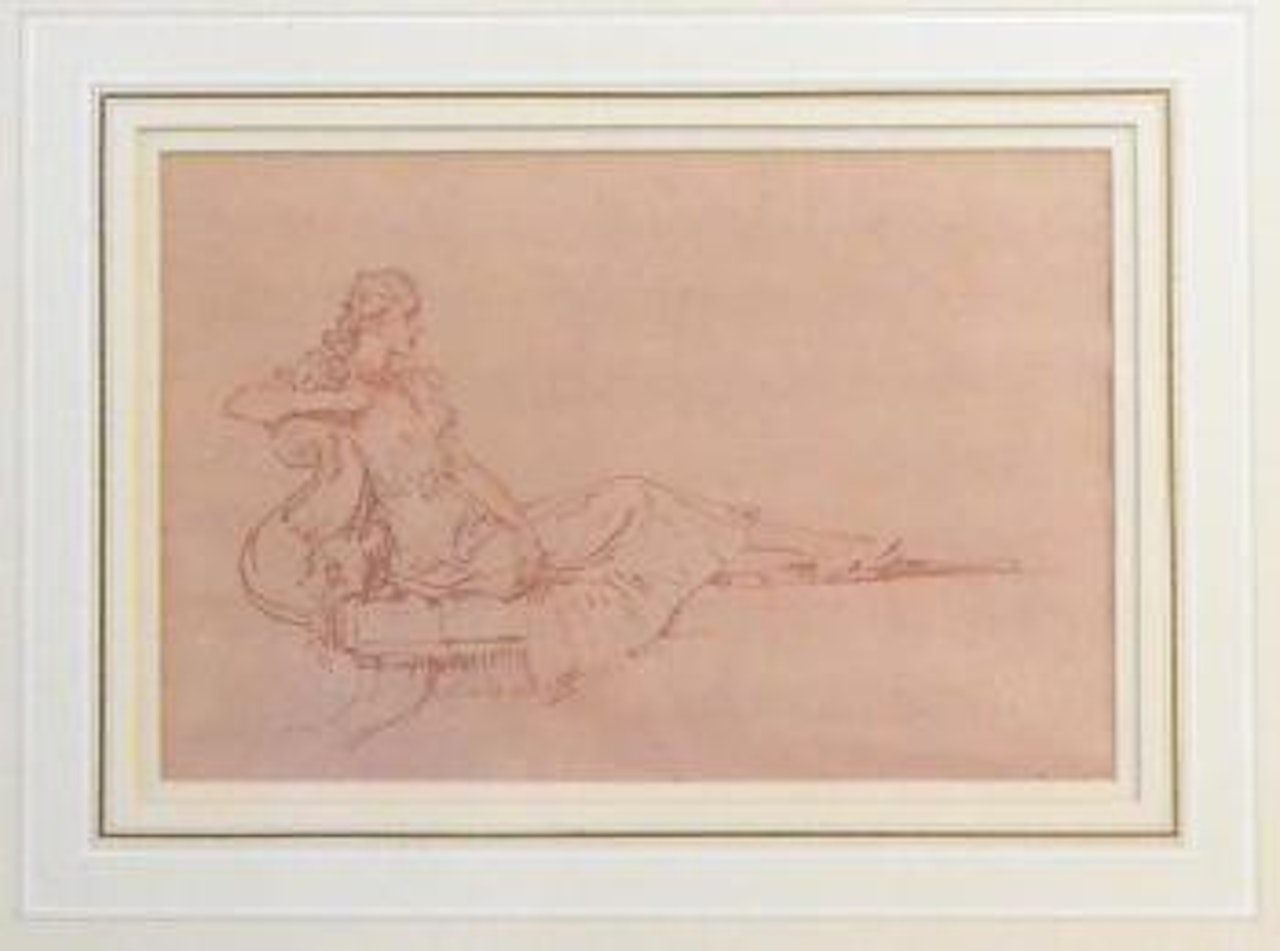 Reclining figure on a chaise longue by William Russell Flint