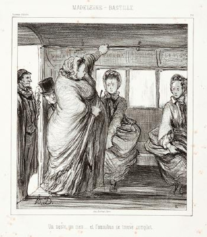 Madeleine-Bastille - Un zeste, un rien ... et l'omnibus se trouve complet by Honoré Daumier