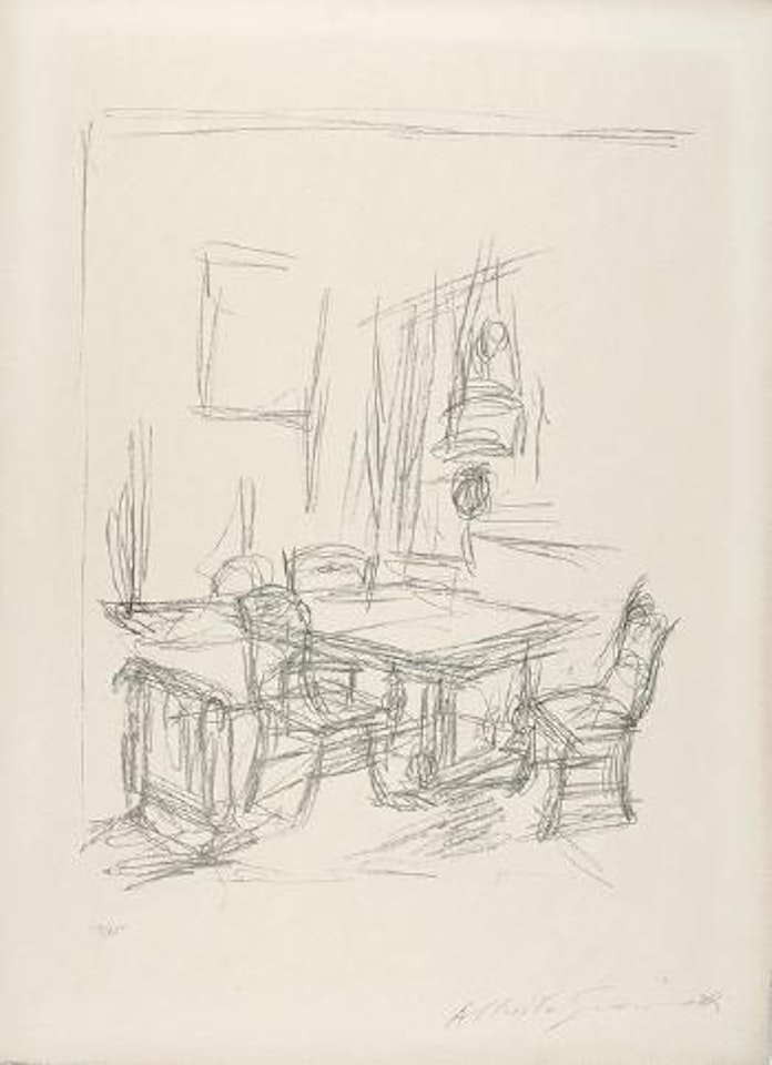 Intérieur - La table à Stampa by Alberto Giacometti
